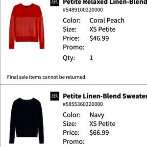 3 banana republic linen blend women’s sweaters XSP bundled!